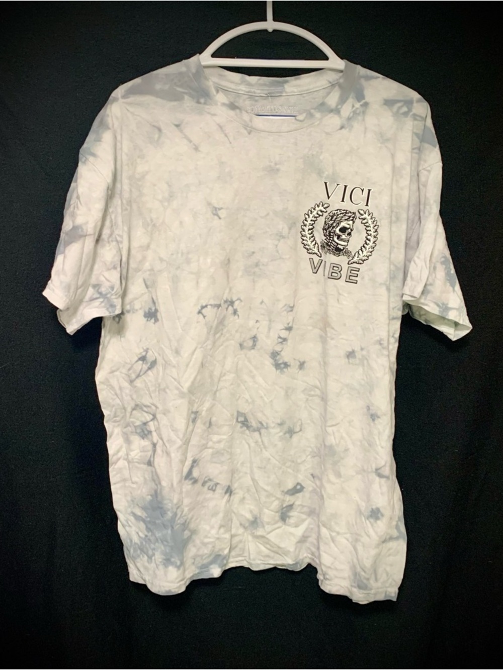 VIBE “Veni Vidi Vici” Skeleton Graphic Tie-Dye Tee Mens XL Cannabis Streetwear
